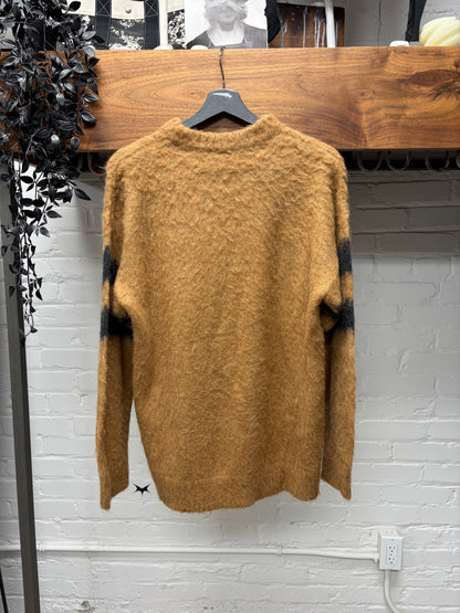 Acne Studios Mohair/Wool Brown Striped Knit Sweater