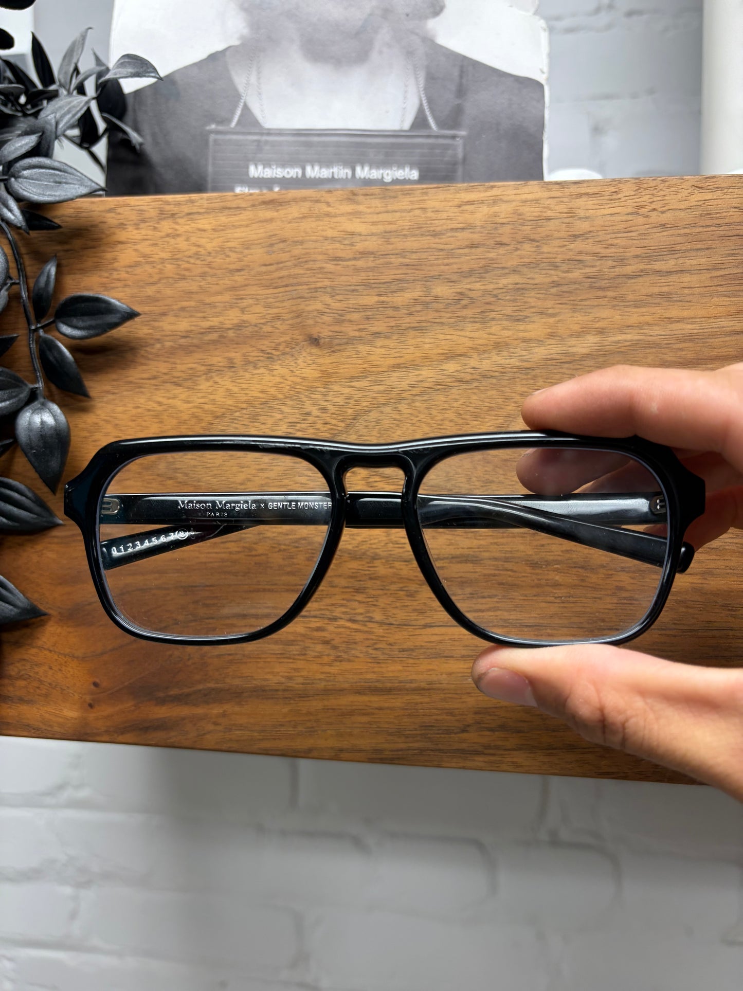 Maison Margiela x Gentle Monster ‘MM0011 01’ Black Acetate Aviator Prescription Glasses Frames