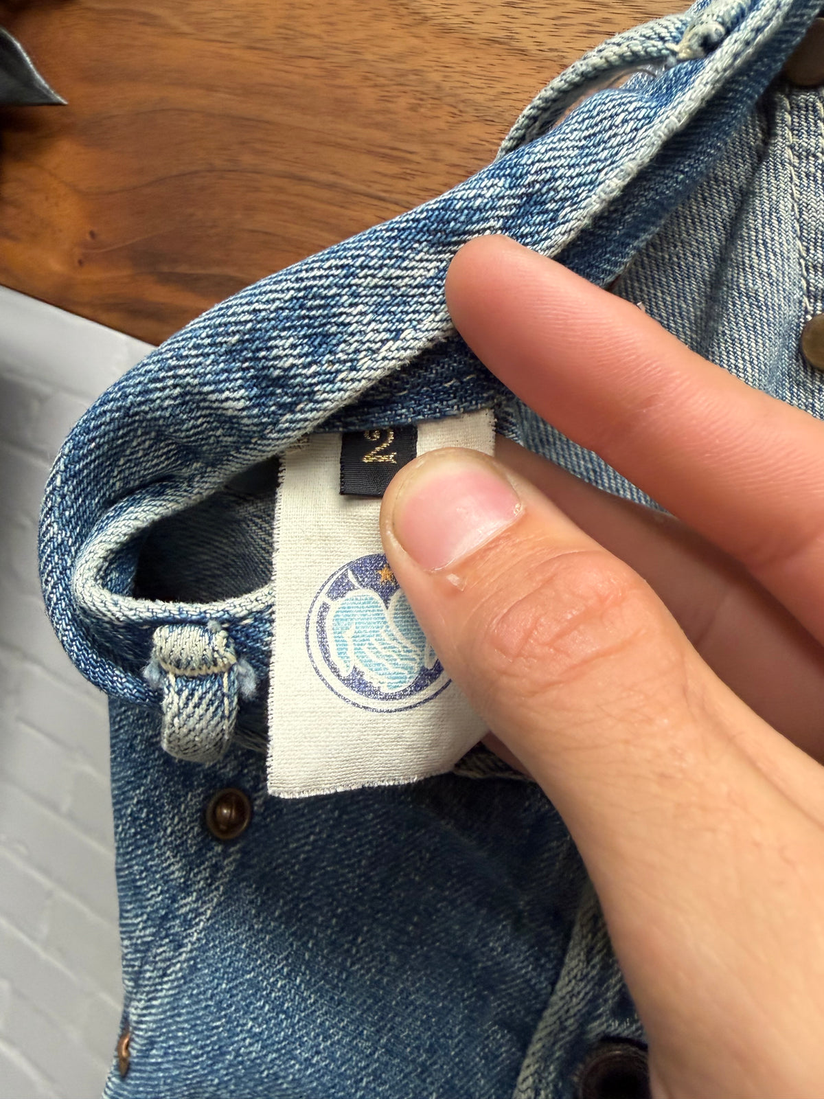 Kapital ‘Studded Rivets’ Deep Pocket Flared Leg Blue Denim