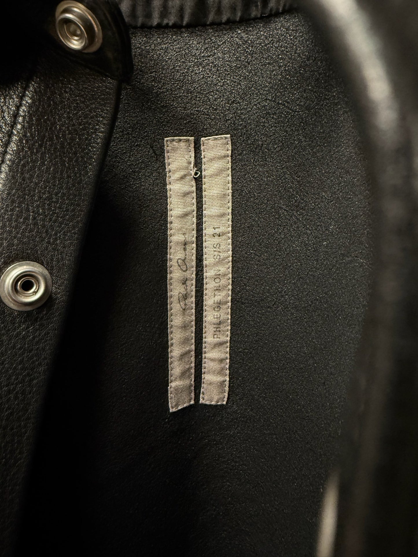 SS2021 Rick Owens ‘Phlegethon’ Black Leather Shoulder-Strap Workers Jacket