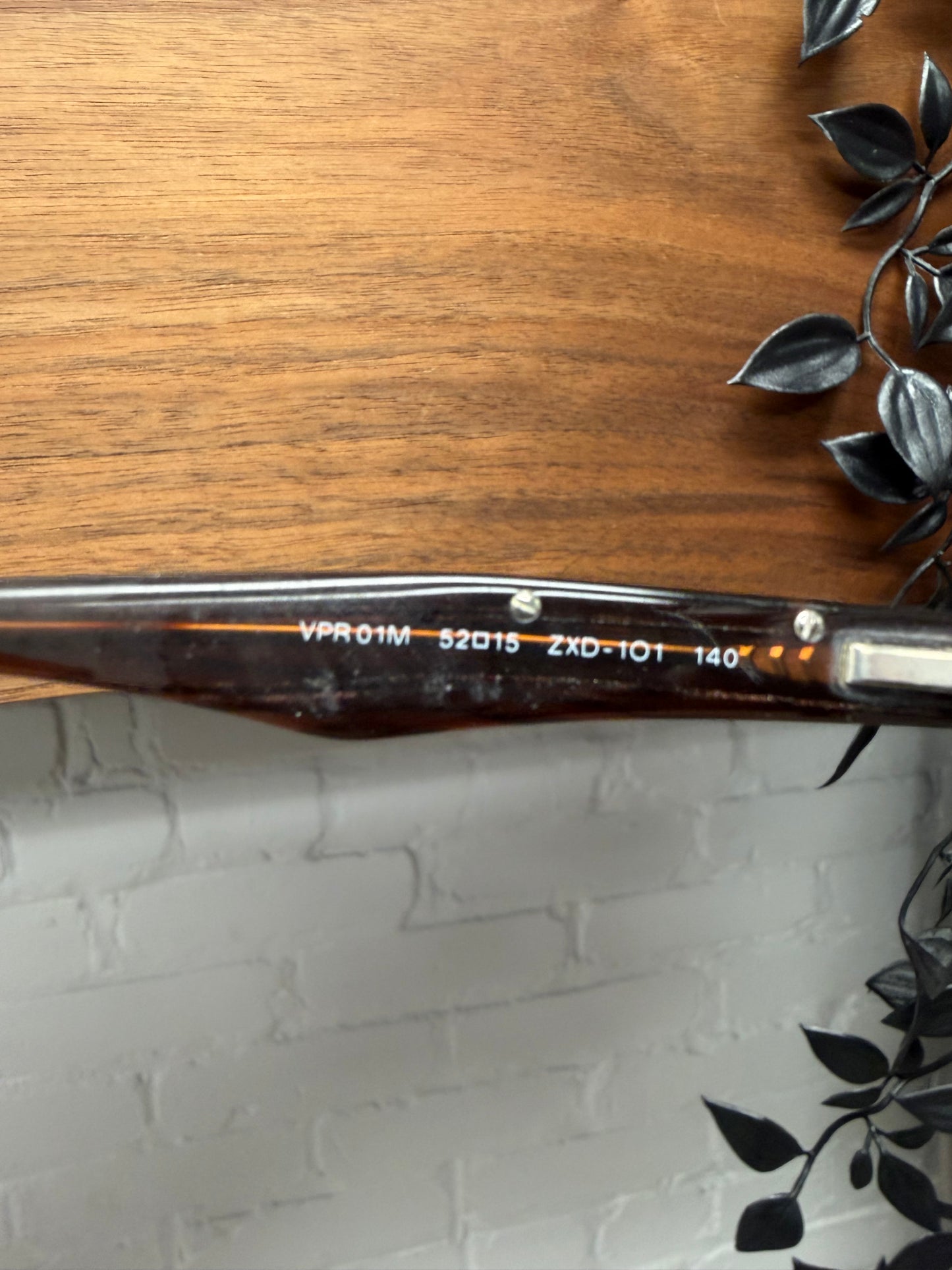 Prada Brown/Silver Rectangular Frame Prescription Glasses