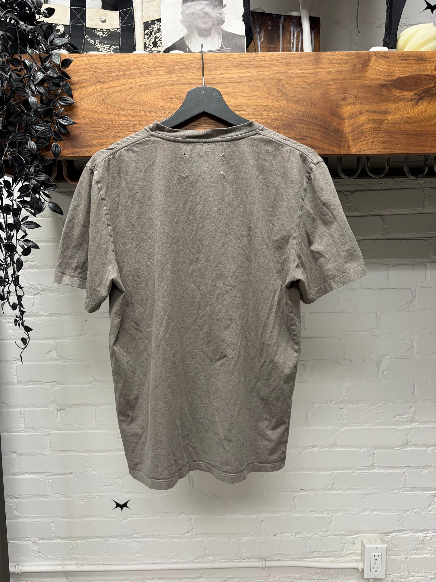 2022 Maison Margiela Dust Brown Organic Cotton Basic T-Shirt