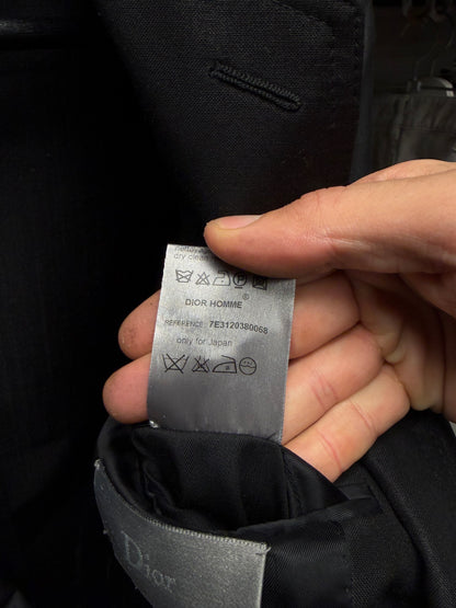 SS2007 Dior Homme by Hedi Slimane ‘We Look Good Together’ Waxed Cotton Black Blazer