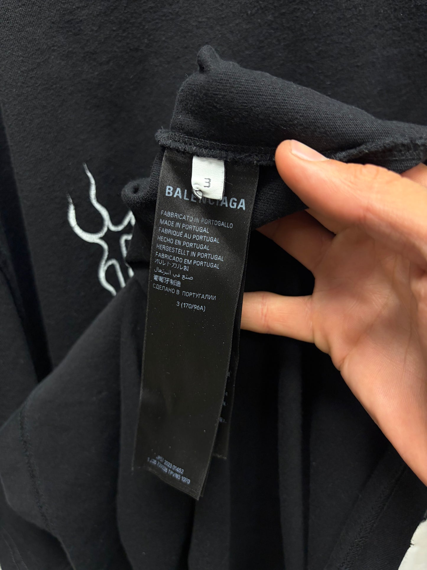 AW2023 Balenciaga ‘Darkwave’ Distressed Black Logo T-Shirt