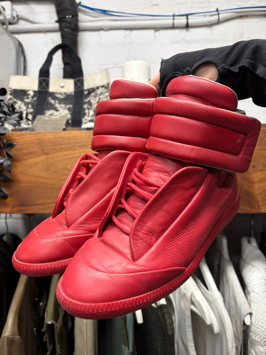 Maison Margiela ‘Future’ Red Leather High Top Sneakers