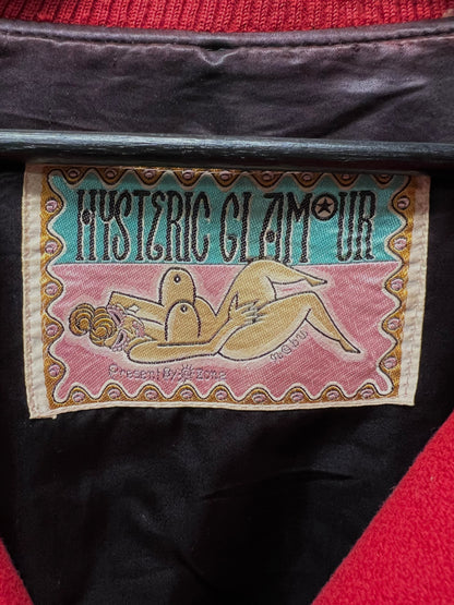 1990s Hysteric Glamour Chenille Patch Leather Varsity Jacket