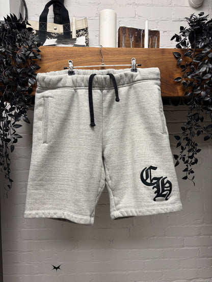 Chrome Hearts ‘CH Logo’ Heavyweight Patched Grey Cotton Shorts