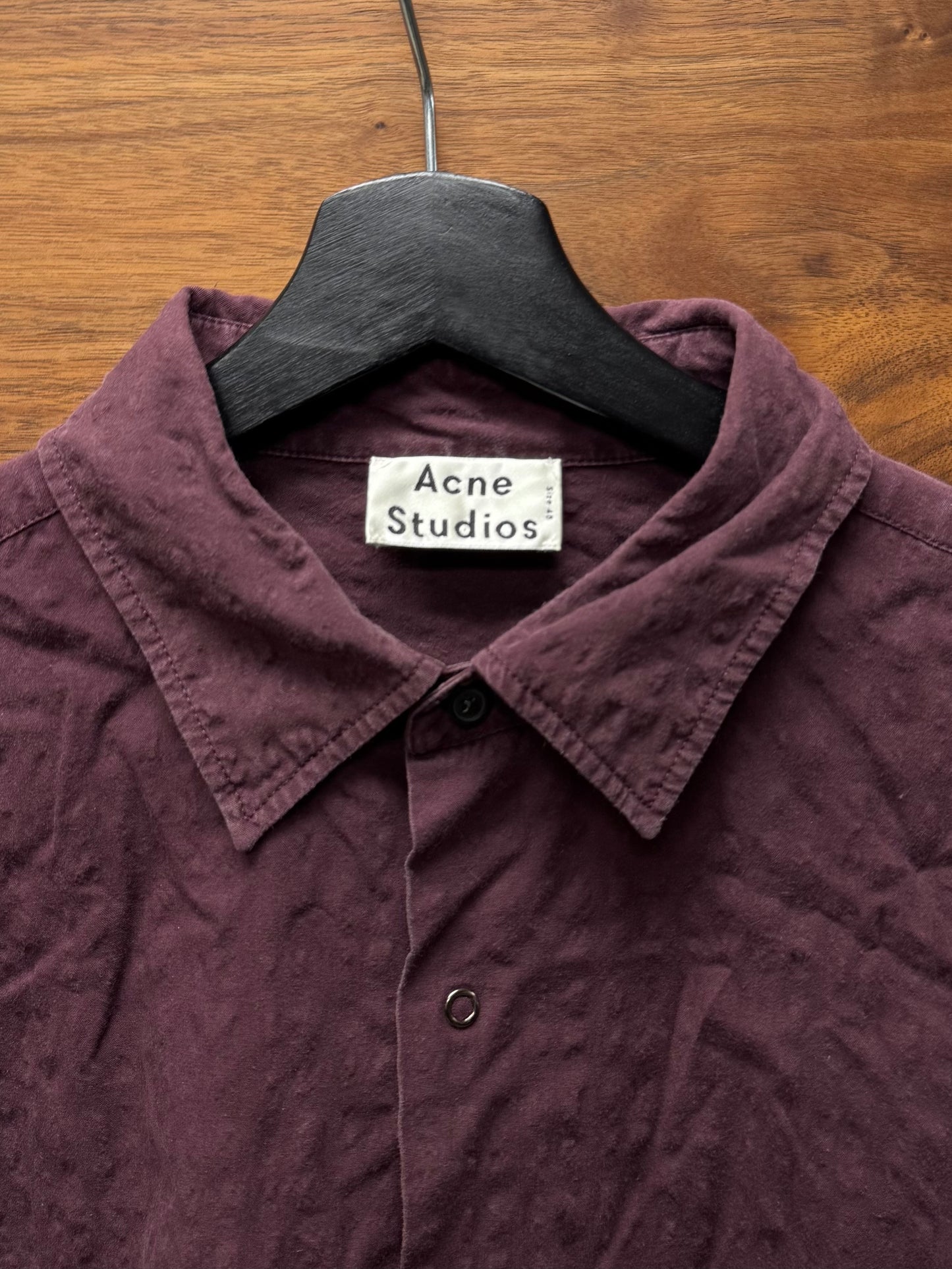 Acne Studios Maroon Red Button Down Shirt