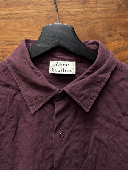 Acne Studios Maroon Red Button Down Shirt