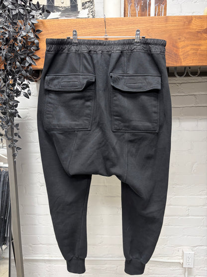 Rick Owens Drop Crotch Black Drawstring Sweatpants