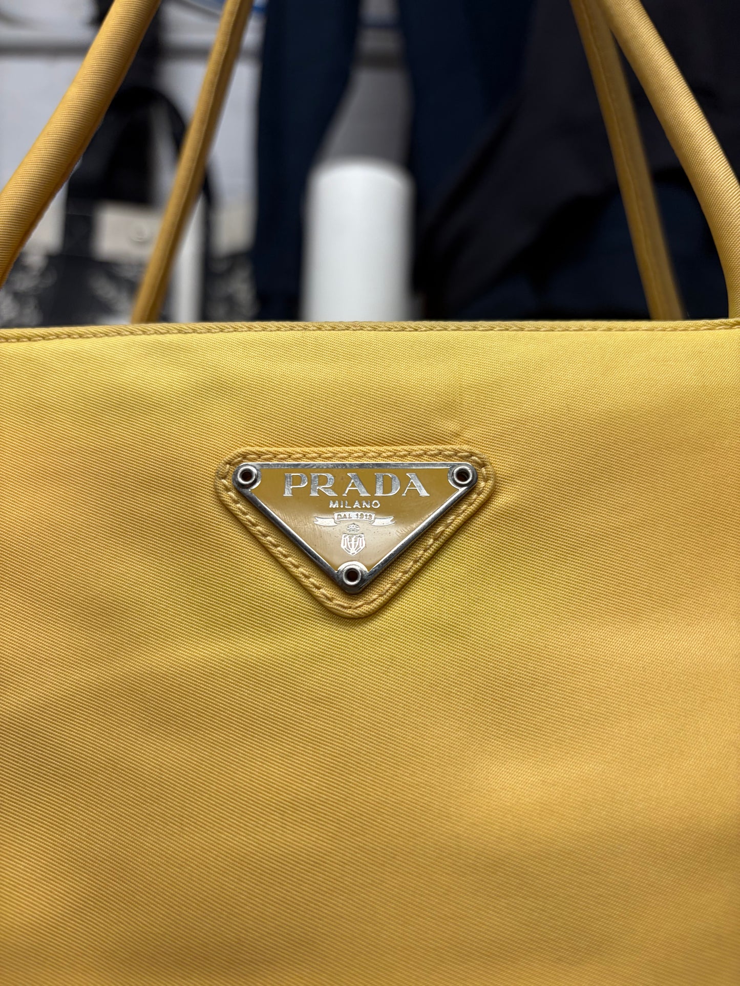 Prada ‘Tessuto’ Yellow Nylon Tote Bag