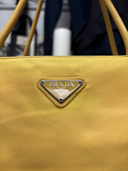 Prada ‘Tessuto’ Yellow Nylon Tote Bag