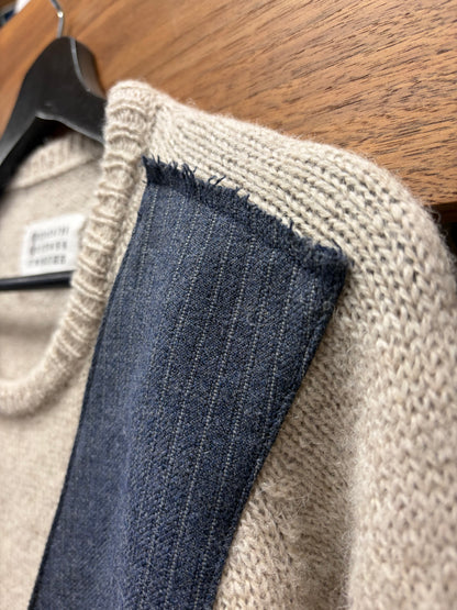 Maison Martin Margiela ‘Trompe L’œil’ Artisinal (0) Reconstructed Pinstripe Vest/Wool Sweater