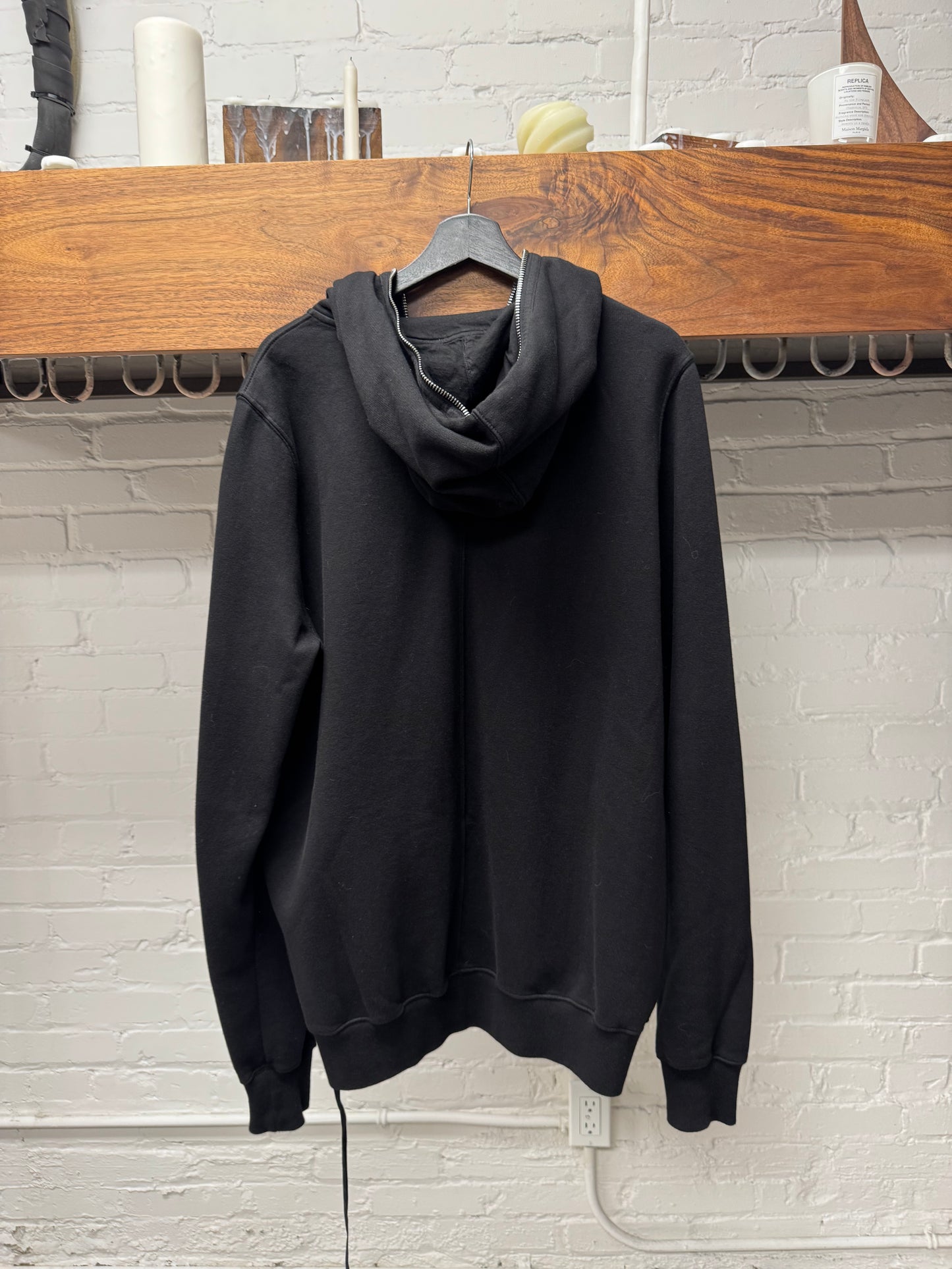 Rick Owens ‘Gimp’ Black Full-Zip Cotton Hoodie