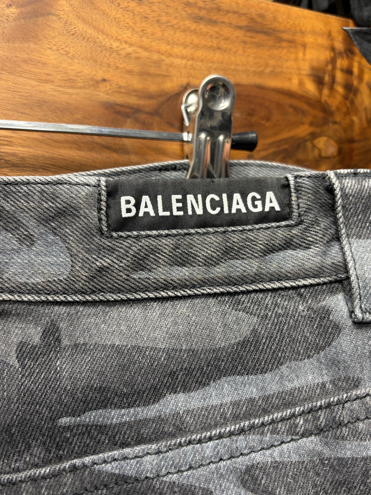 SS2021 Balenciaga Camo Heavyweight Denim Shorts
