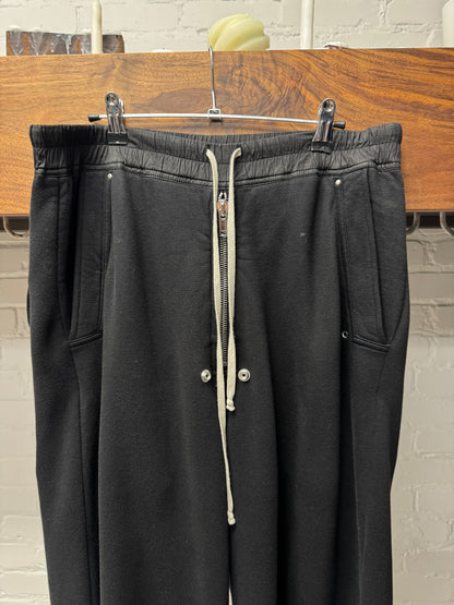 Rick Owens ‘Bela’ Black Cotton Wide Leg Drawstring Sweatpants