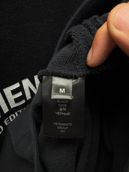 Vetements ‘Limited Edition’ Embroidered Logo Black/White Oversized Hoodie