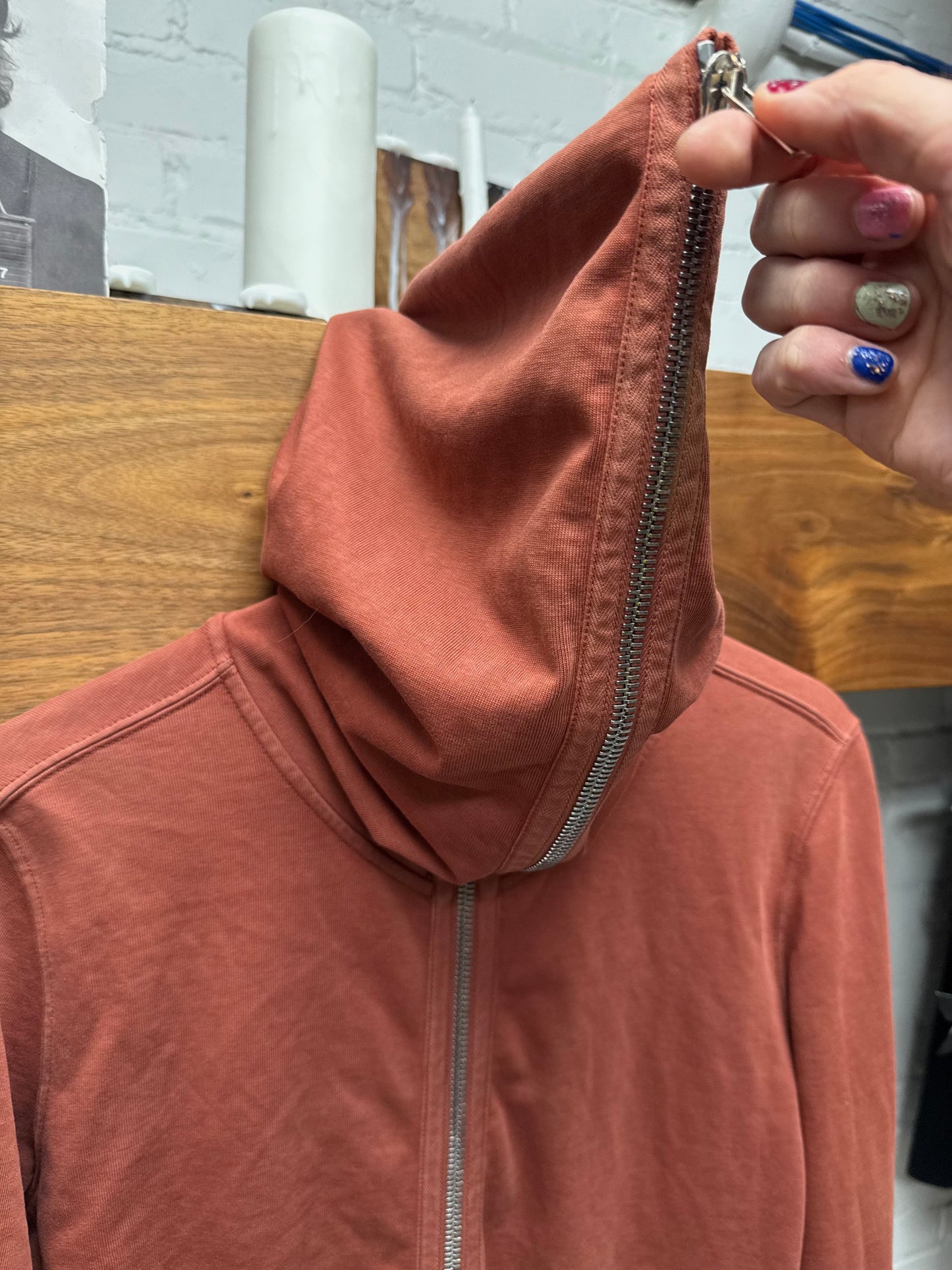 Rick Owens Dark Cherry ‘Gimp’ Full Zip Hoodie