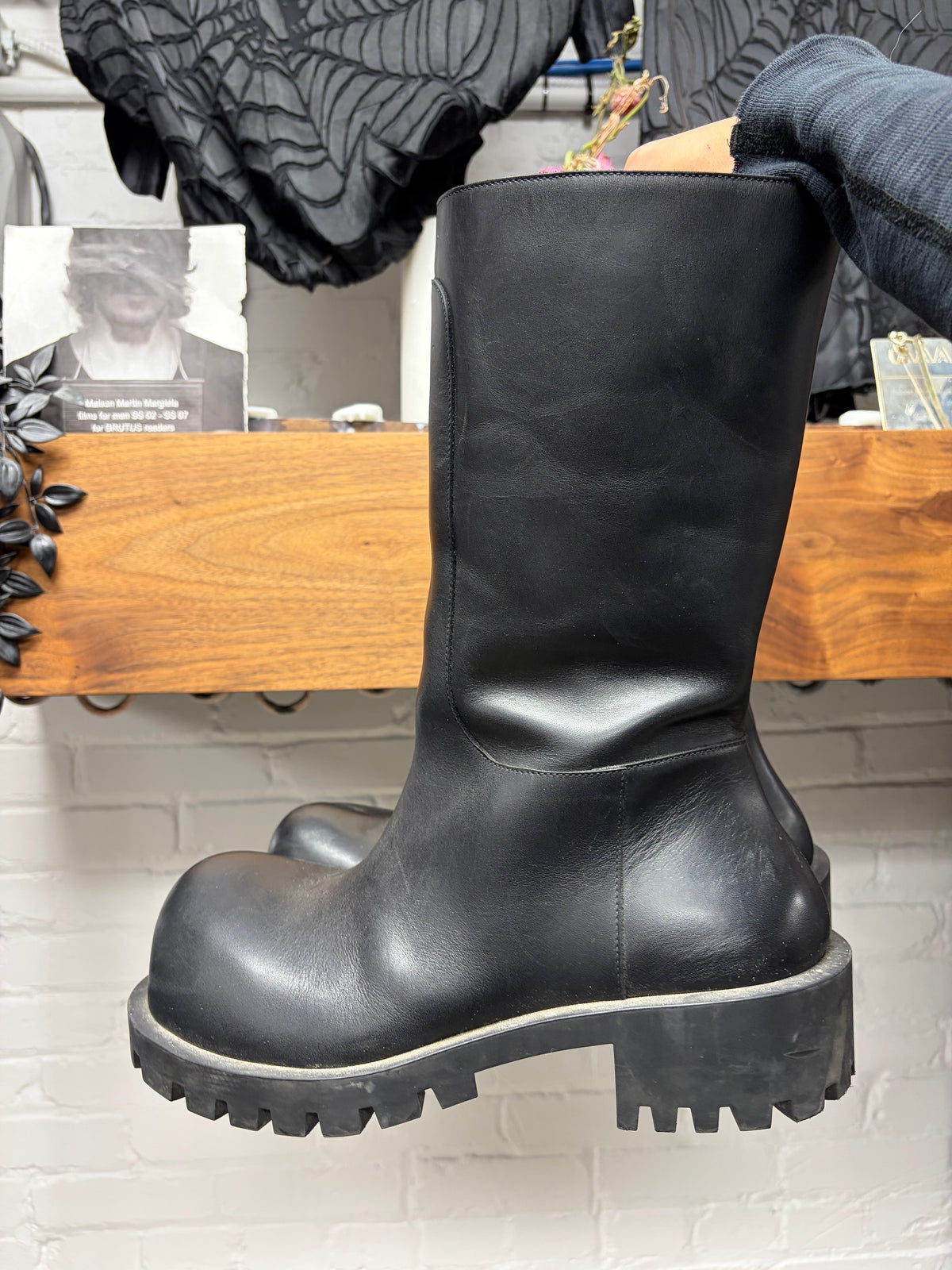 Balenciaga ‘Hummer’ Black Buffed Calfskin High Top Boots