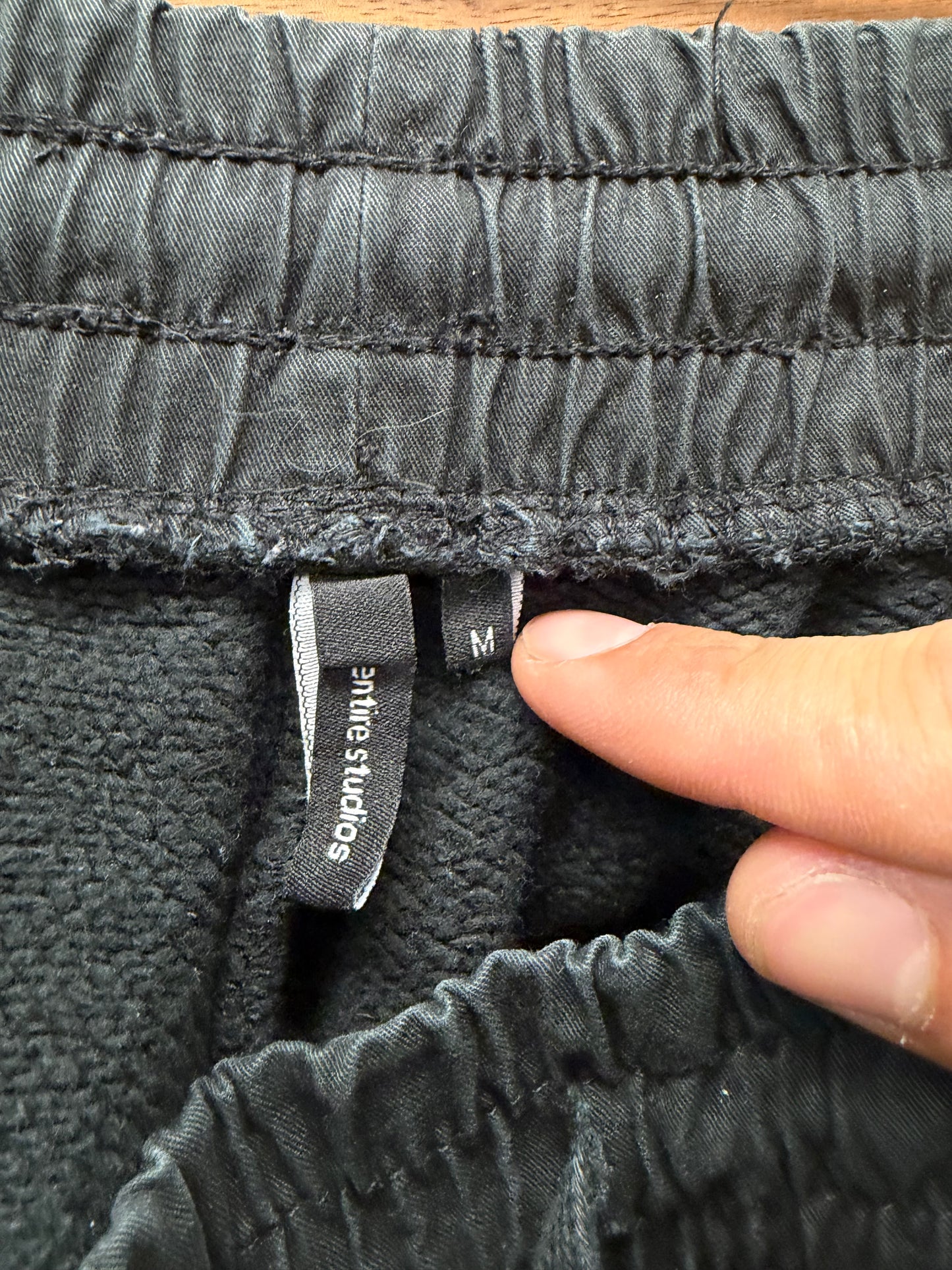 Entire Studios ‘Soot Black’ Utility Cargo Wide Leg Sweatpants