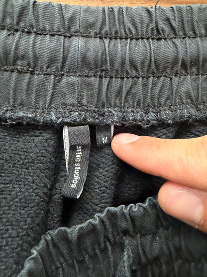 Entire Studios ‘Soot Black’ Utility Cargo Wide Leg Sweatpants