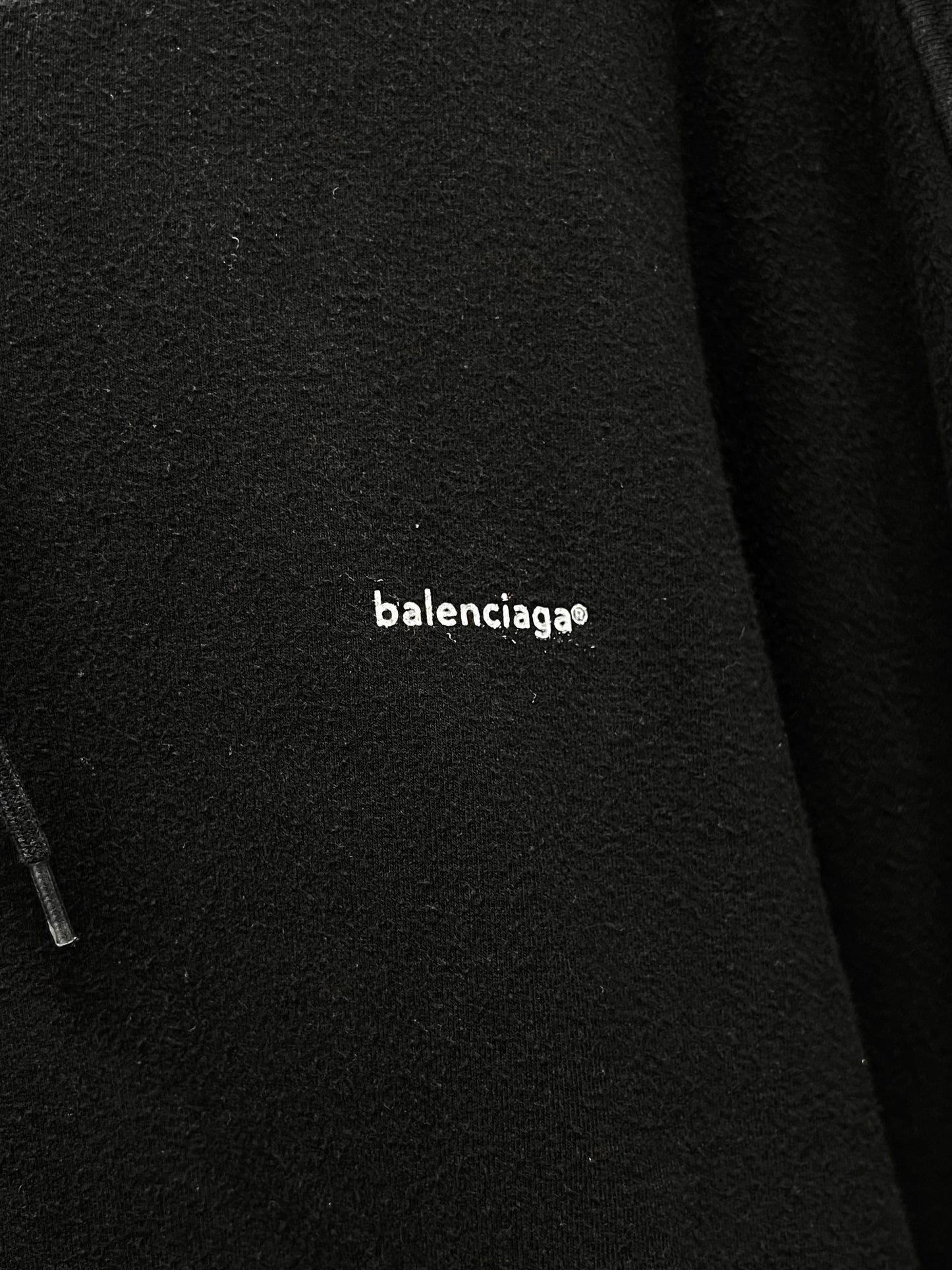 2017 Balenciaga ‘Simple Logo’ Black Zip-Up Hoodie