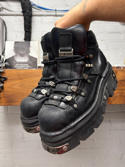 New Rock ‘106-R17’ Black Leather Platform Sole Boots
