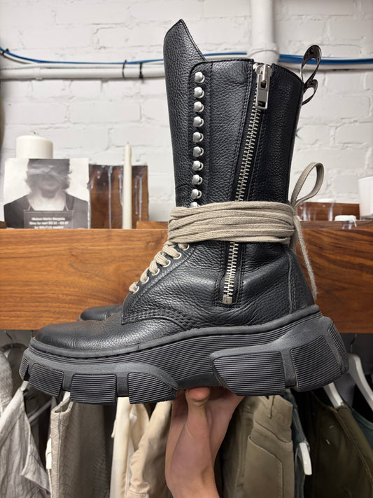 Rick Owens x Doc Martens ‘1918 DMXL’ Calf Length Leather Boots