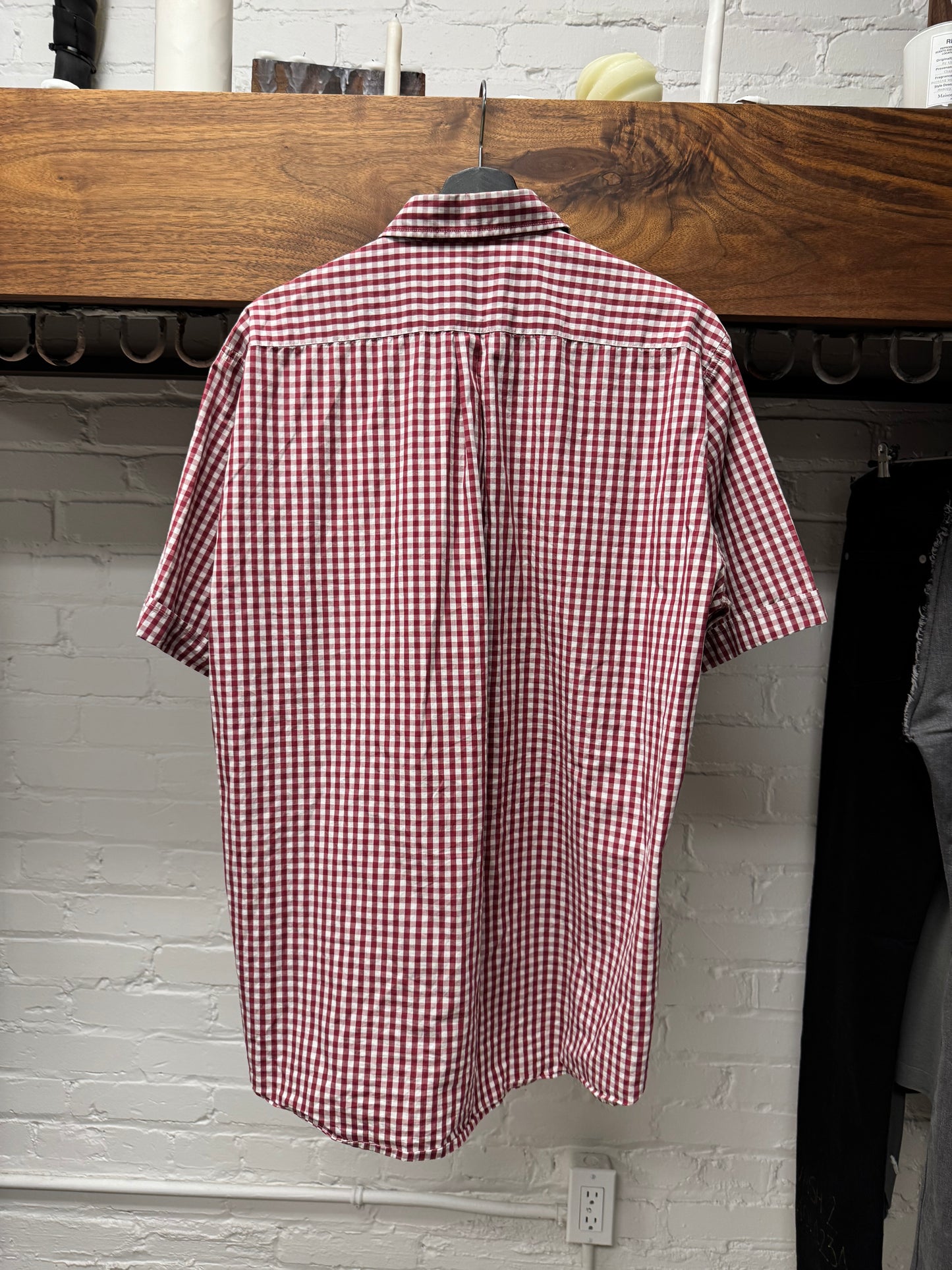 Dolce & Gabbana Red/White Checkered Plaid Short Sleeve Shirt