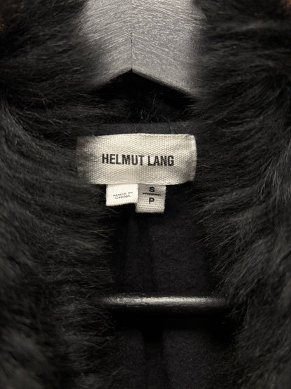 Helmut Lang Suede/Leather Biker Jacket with Faux Fur Trim