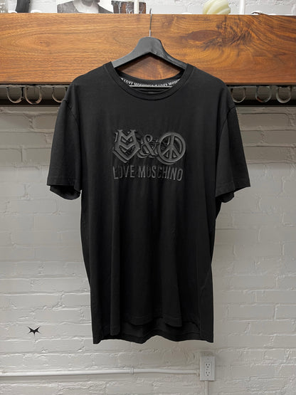 Moschino ‘Peace & Love’ Black Graphic T-Shirt