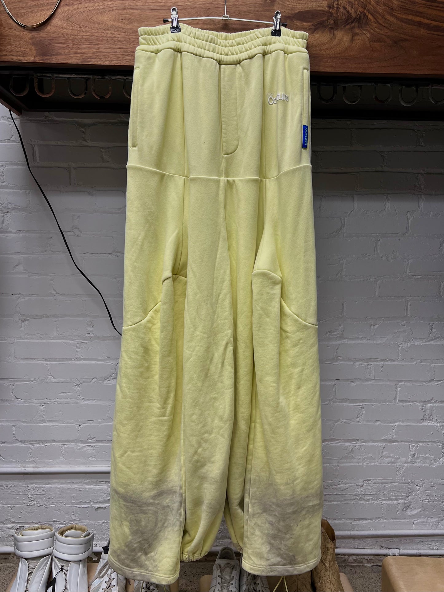 Anonymous Club Yellow Striped Super Baggy Elasticated Sweat Pants