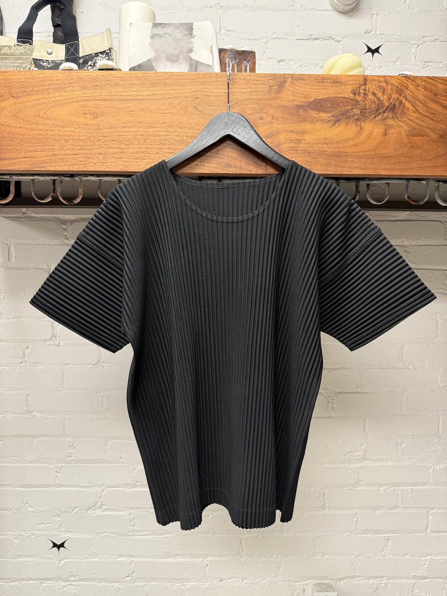 Issey Miyake Homme Plisse Black Short Sleeve T-Shirt
