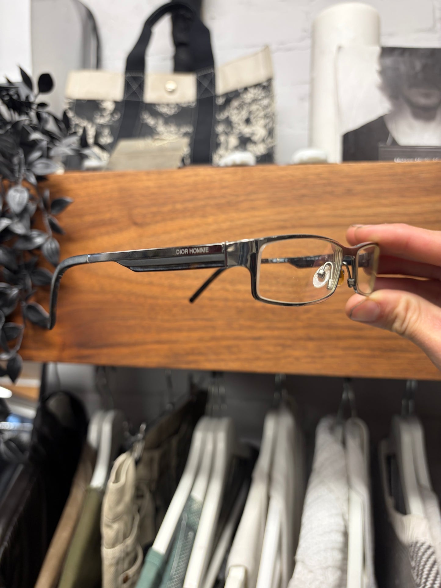 Dior Homme Tortoiseshell Rectangular Frame Prescription Glasses