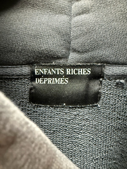 Enfants Riches Deprimes ‘Ticket to Death’ Faded Black French Terry Cotton Hoodie