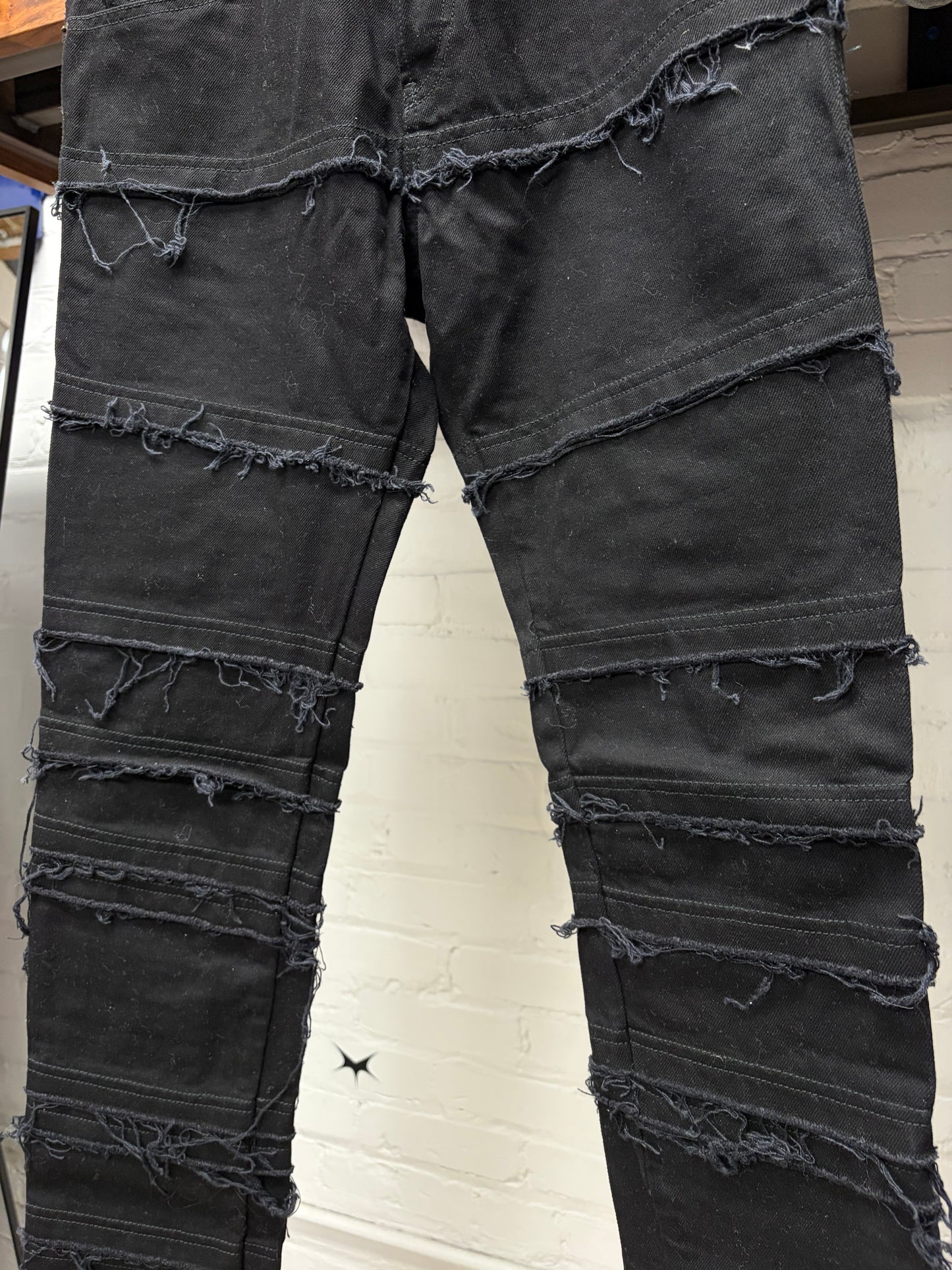 Diesel Black Gold ‘Hagi’ Raw Hem Distressed Black Skinny Jeans