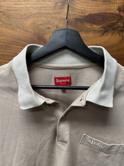 AW15 Supreme Chest Logo Pocket Long Sleeve Polo