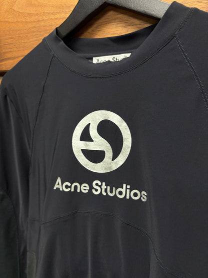 SS2025 Acne Studios ‘Technical Jersey’ Logo Black Long Sleeve Shirt