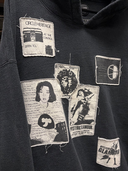 Hysteric Glamour x Circle Heritage Heavyweight ‘Patchwork’ Cotton Hoodie with Thermal Liner