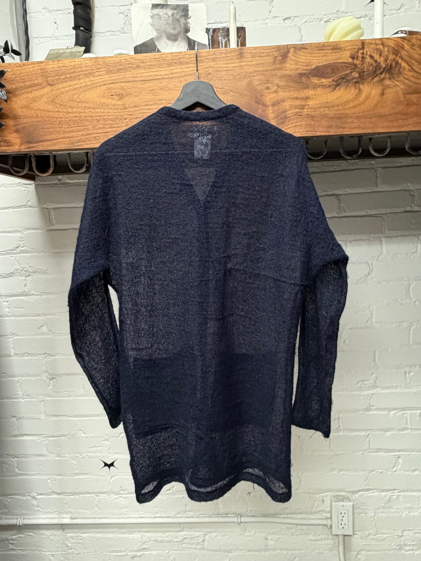 Yohji Yamamoto Navy Blue Wool Cardigan
