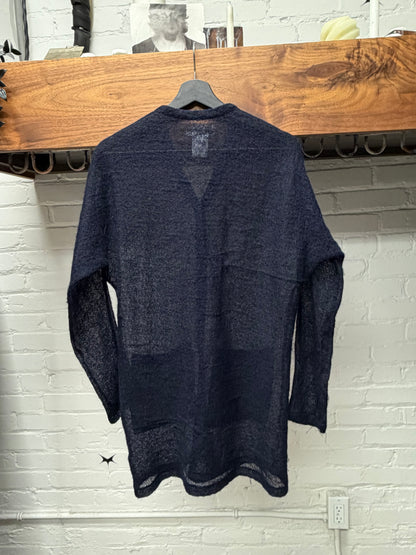 Yohji Yamamoto Navy Blue Wool Cardigan