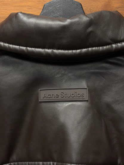 Acne Studios Padded Brown Coated Bomber Jacket