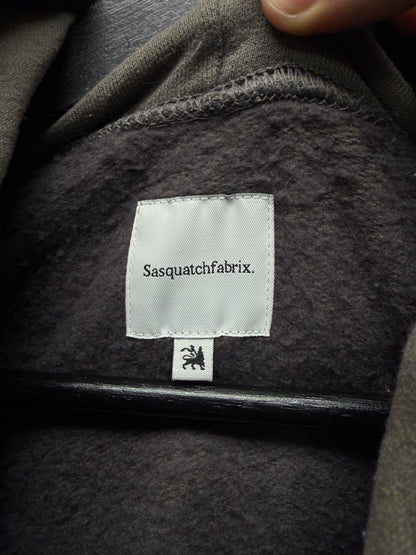 Sasquatchfabrix Distressed Brown Cotton Pullover Hoodie