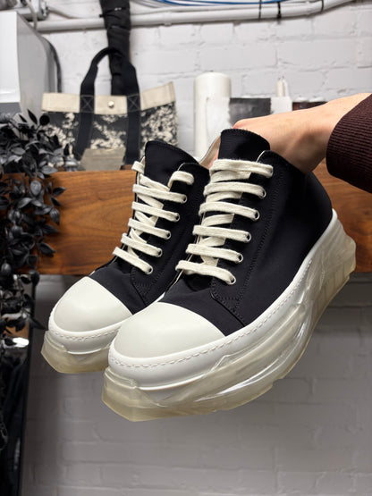 Rick Owens ‘Abstract Sole’ Black Canvas Low Top Sneakers