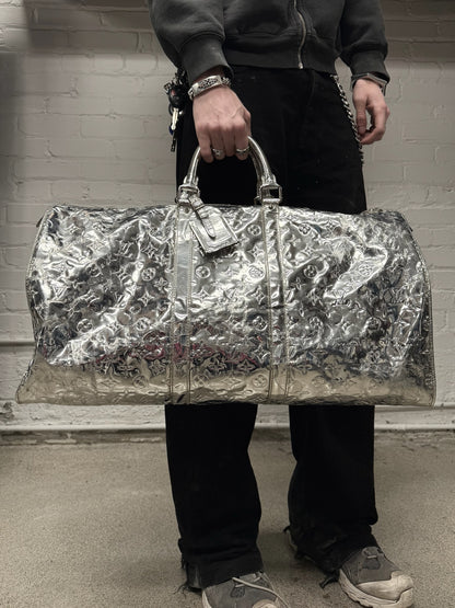 Louis Vuitton by Virgil Abloh ‘Keepall 55’ Silver Coated Duffle Bag