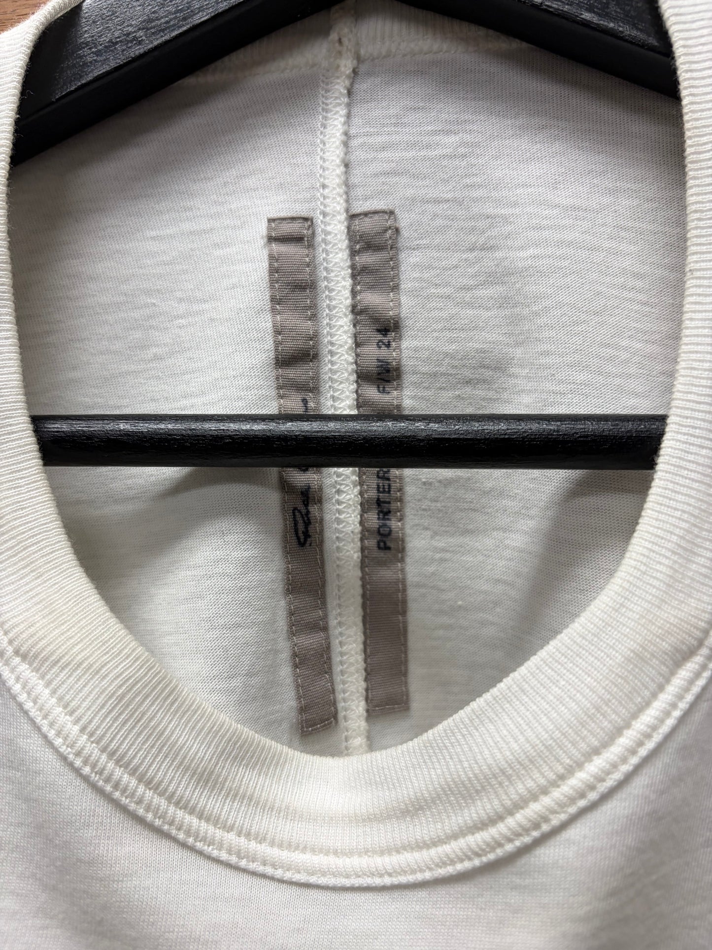 AW2024 Rick Owens ‘Porterville’ Milk White ‘Level’ T-Shirt