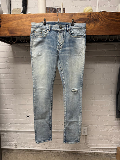 2020 Saint Laurent ‘D02’ Skinny Blue Denim