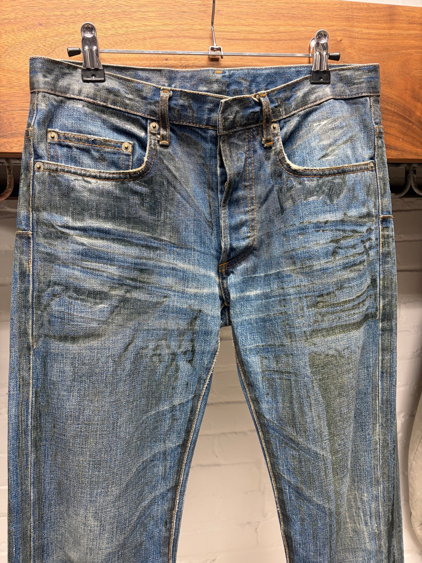 AW2007 Dior Homme by Hedi Slimane ‘Luster’ Navigate Waxed Blue Denim