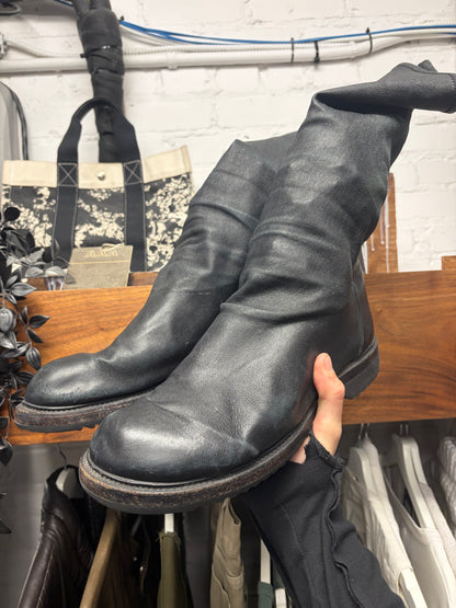 2017 Rick Owens ‘Goodyear Sole’ Lambskin Leather Creeper Sock Boots