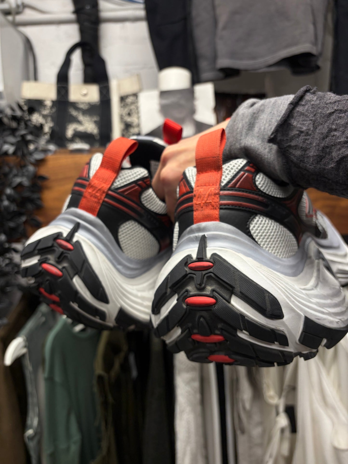 Balenciaga 10XL ‘Worn Out’ Grey/Red Platform Sneakers